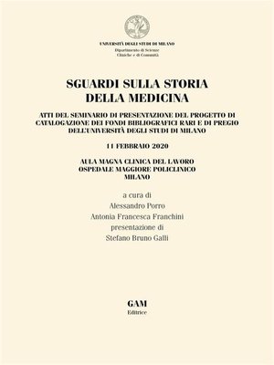 cover image of Sguardi sulla storia della medicina